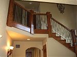 Stained Knotty Alder Stair Posts and Handrail
